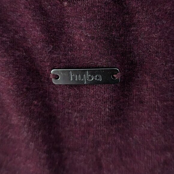 HYBA Stretchy Bodycon Dress sz L Short Sleeved Round Neck Deep Burgundy - Picture 5 of 8